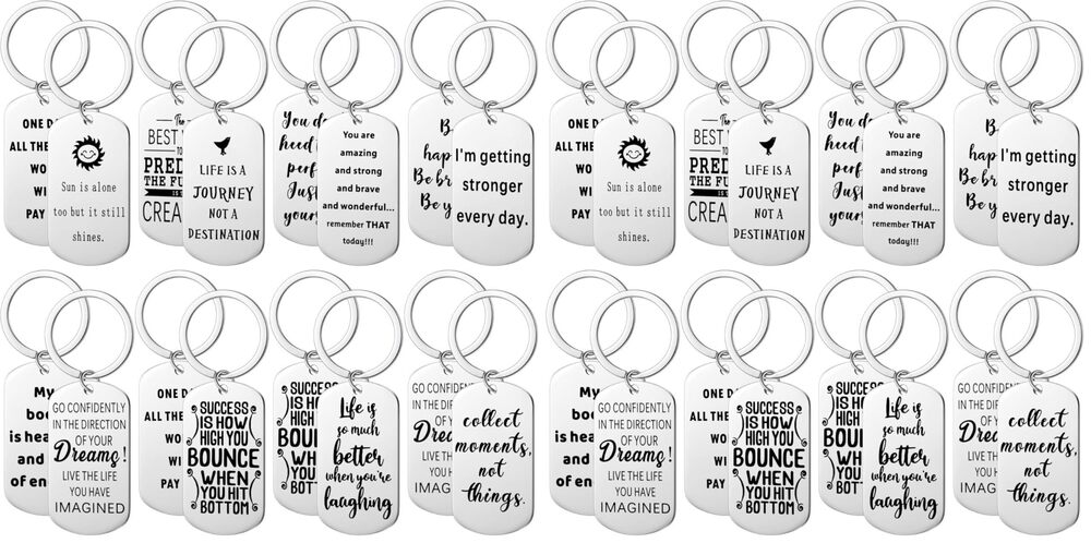 6591 16 Pcs Inspirational Keychain Bulk Motivational Quote Employee Team
